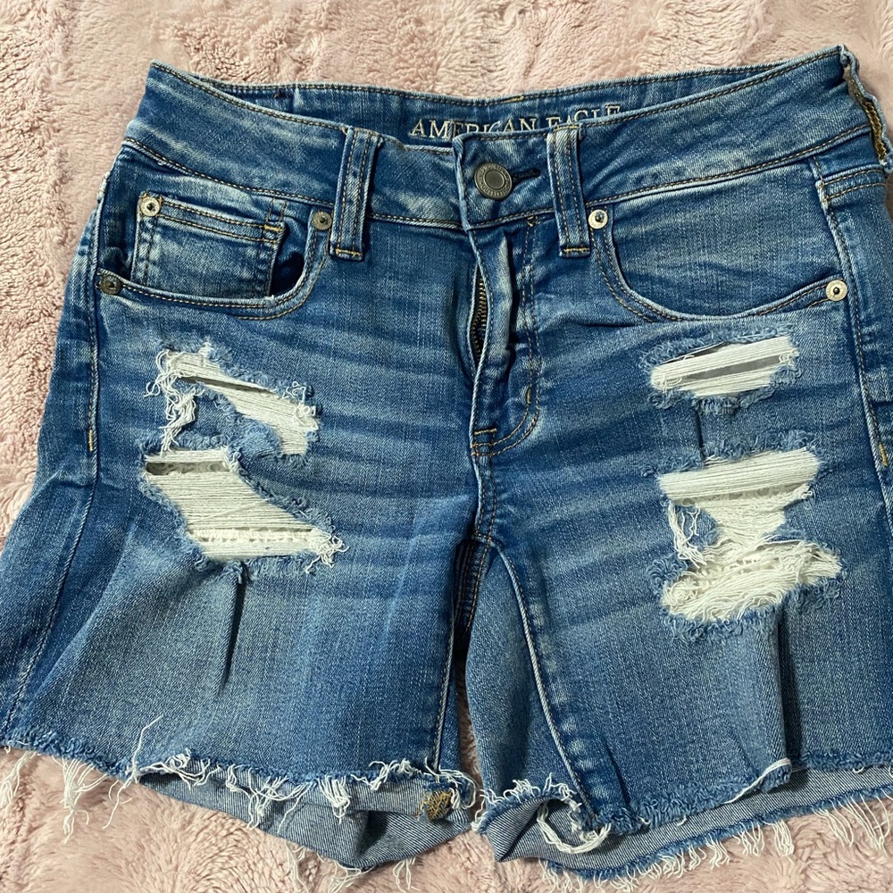 American Eagle Outfitters Ripped Denim Jean Shorts